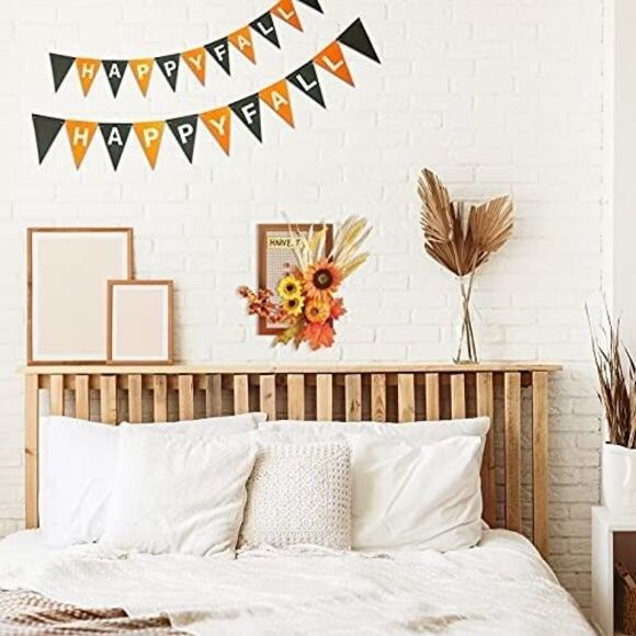 Flower Fall Decorations Home, Rustic Wooden Autumn Wall Decor for Living Room - Picture 4 of 7